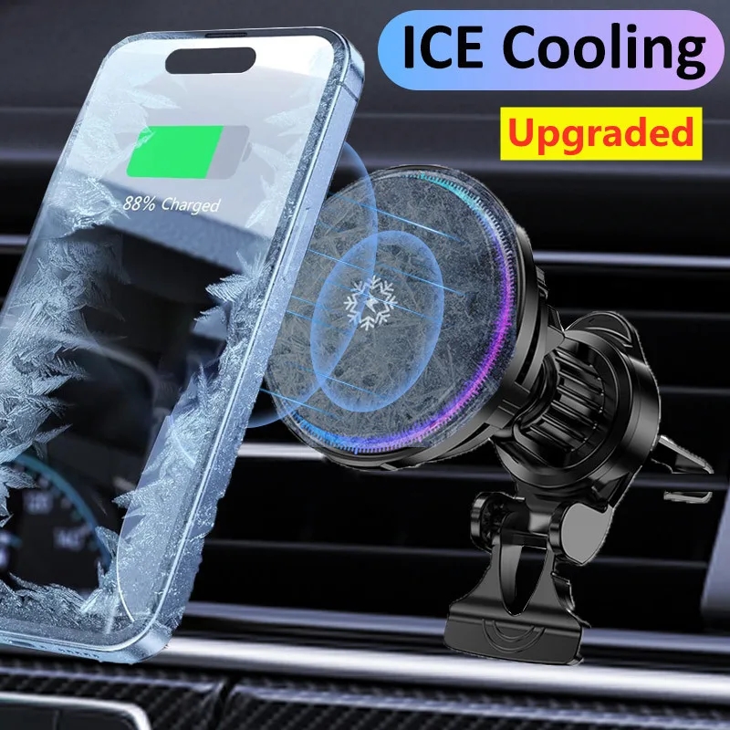 Wireless Car Charger Mount Fast Charging - Tempat pengisi daya ponsel mobil, Magnet
