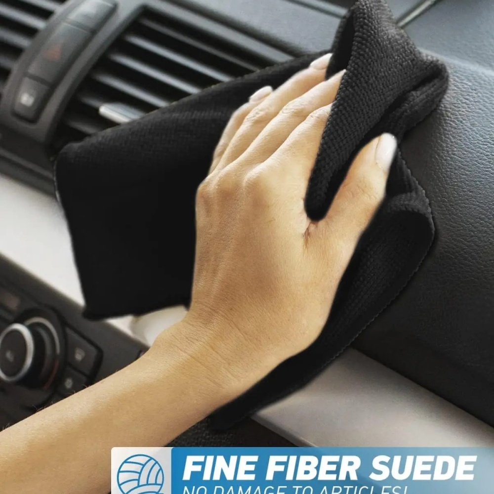 Microfiber Car Drying Towel Super Absorbent - Kain Lap Mikrofiber Hitam, Handuk Penyerap