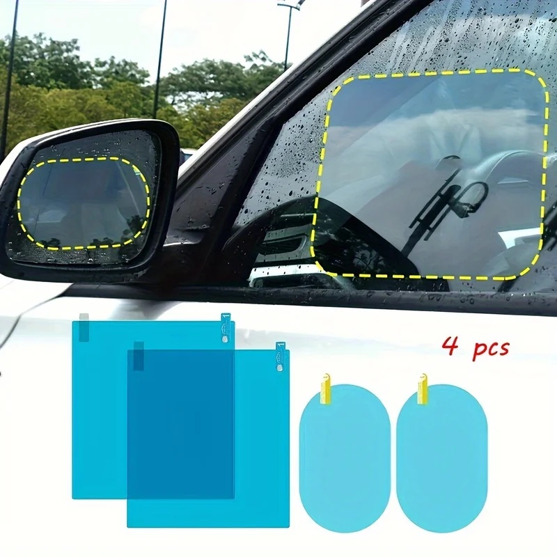 Anti Glare Car Rearview Mirror Film - 4 buah stiker pelindung kaca spion