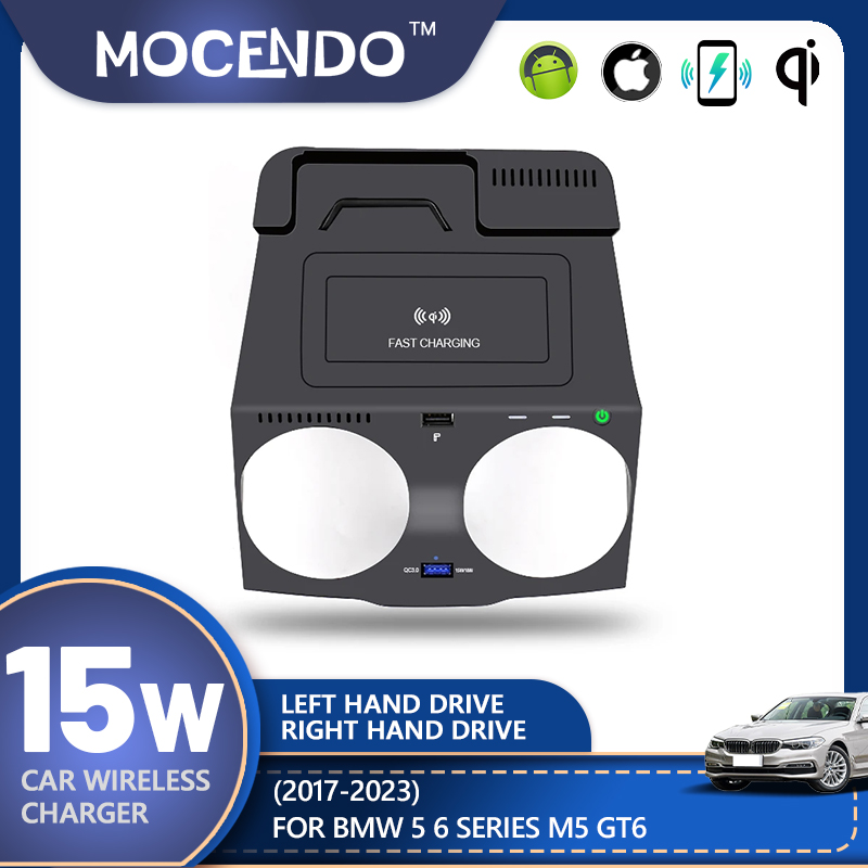Wireless Car Charger Mount Fast Charging - Untuk BMW Seri 5 6 G30