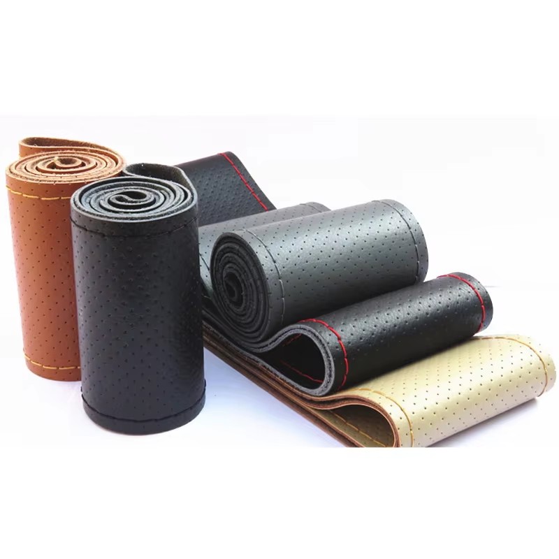 Car Steering Wheel Cover Anti Slip Breathable - Penutup kemudi mobil kulit asli 36