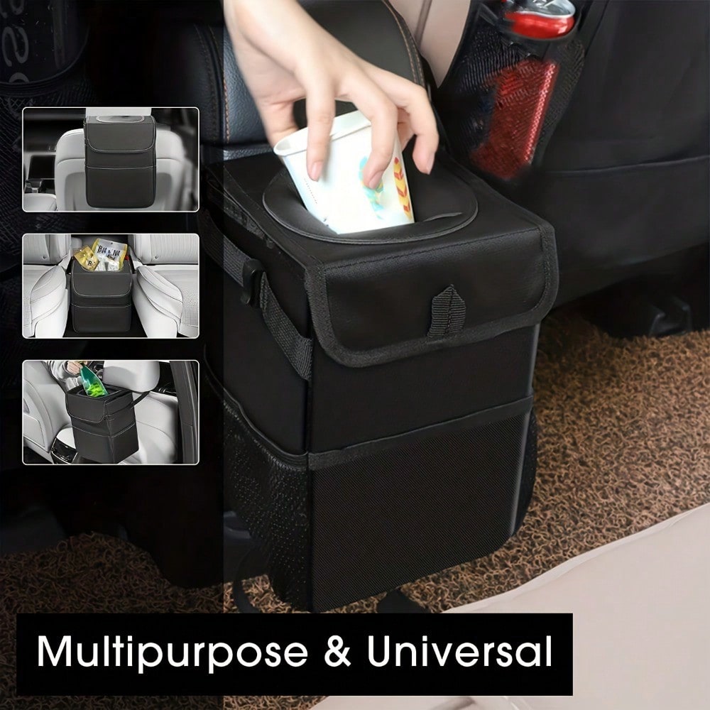 Tempat Sampah Mobil Portabel T - Waterproof Car Trash Can With Lid ulasan dan harga