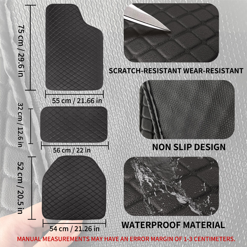 Universal 5Pcs Karpet Mobil Ku - Car Floor Mats Universal Waterproof Leather ulasan dan harga