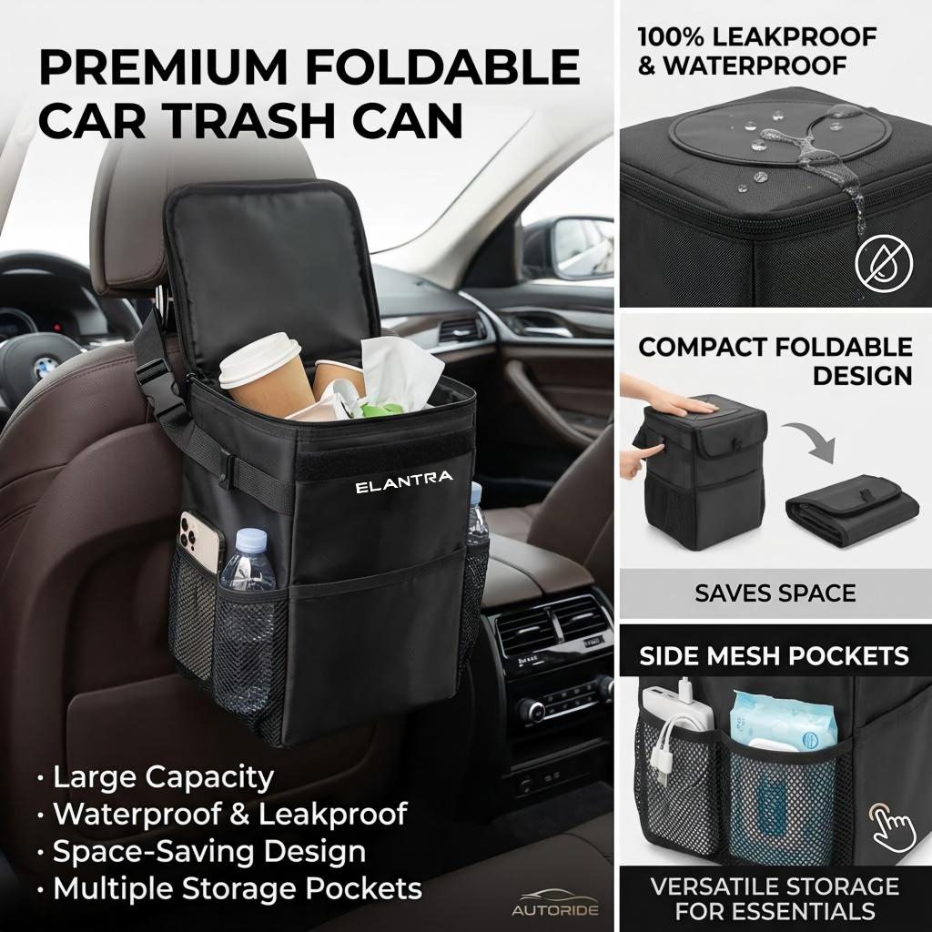 Tas penyimpanan tempat sampah  - Waterproof Car Trash Can With Lid ulasan dan harga