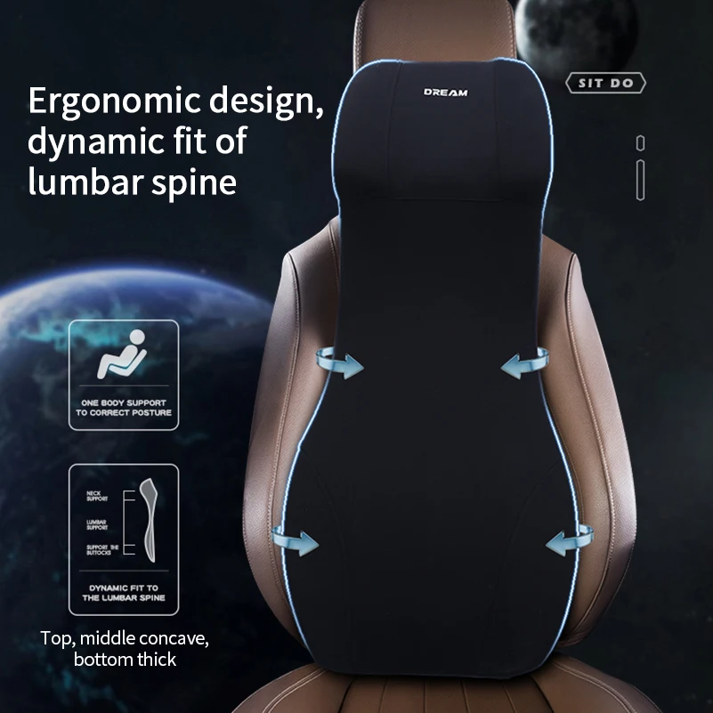 Dukungan Lumbar Mobil Terinteg - Memory Foam Car Neck Pillow Lumbar Support ulasan dan harga