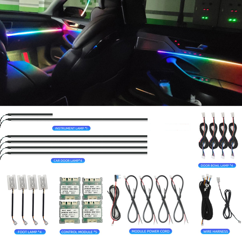 Lampu Ambient Interior Mobil L - Led Ambient Interior Car Lights App Control ulasan dan harga