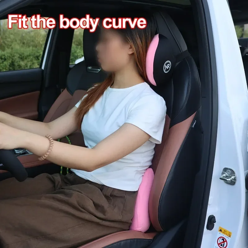 Aksesoris Bantalan Leher Belak - Memory Foam Car Neck Pillow Lumbar Support ulasan dan harga